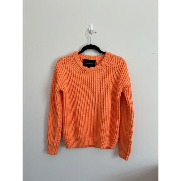Designers Remix Sweater Women XS Orange Ribbed Knit Pullover Cotton - Picture 1 of 5